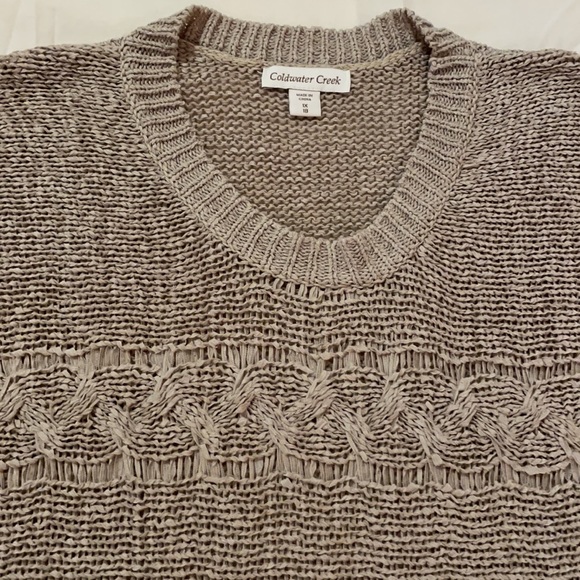 Coldwater Creek Cap Sleeve Sweater 1X 18 Taupe - Picture 2 of 11